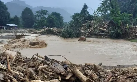 “Lũ gỗ” tràn về, biên phòng chốt chặn ngăn người dân đi vớt củi